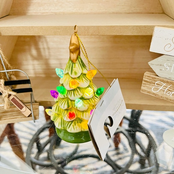 Light up Ceramic Retro Christmas Tree Ornament nwt - Picture 6 of 12